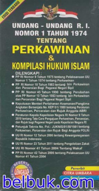Image of Undang - undang RI Nomor 1 tahun 1974 Tentang Perkawinan & Kompilasi Hukum Islam